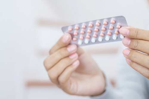 A woman considering her birth control options