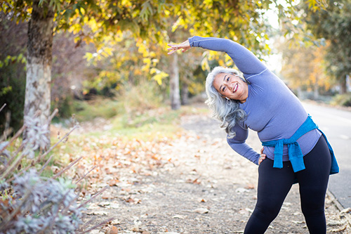 A woman exercising for joint health