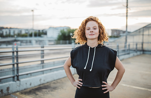 A Woman With Lupus Looking At The Camera