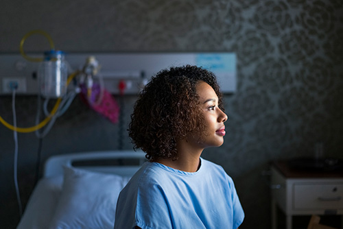 Woman prepping for surgery