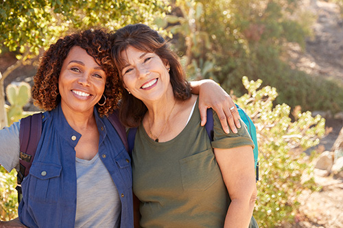 Two mature women entering post-menopause