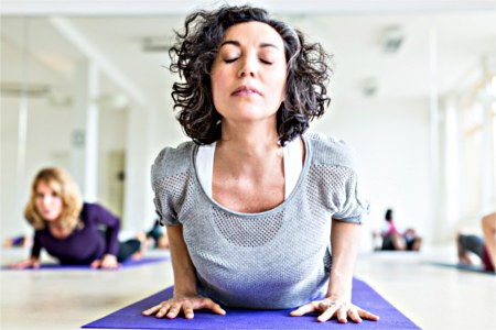 Woman doing cobra pose