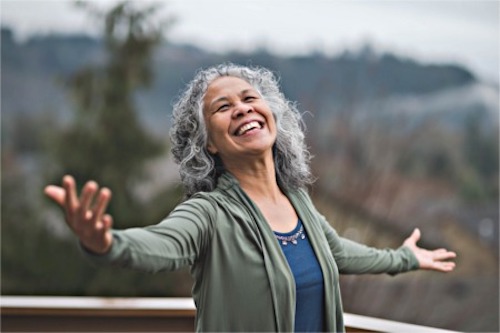 A woman doing yoga