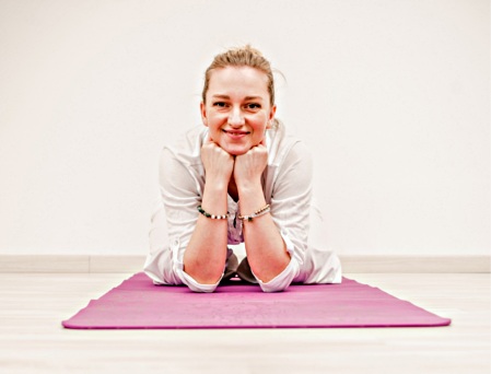A woman will feel calmer after using simple meditation techniques to relax. a woman will feel calmer after using simple meditation techniques to relax