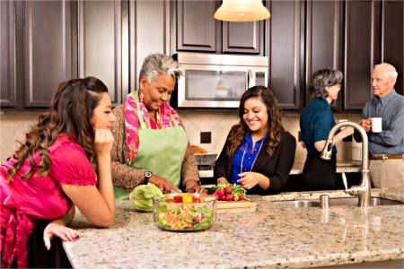 family cooking meals together 