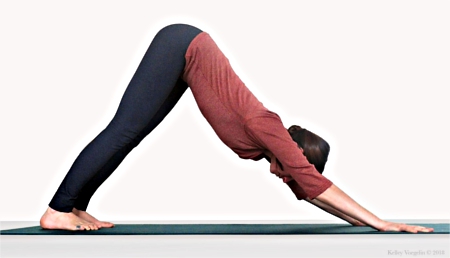 Woman in Downward Facing Dog (Adho Mukha Svanasana) Pose