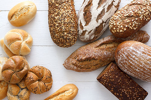 variety of gluten-filled breads that can cause food sensitivities