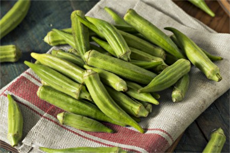 Fresh okra is a good non-dairy source of calcium fresh okra