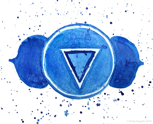 watercolor of sixth chakra