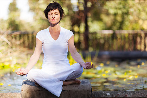 A woman who is motivated to meditate