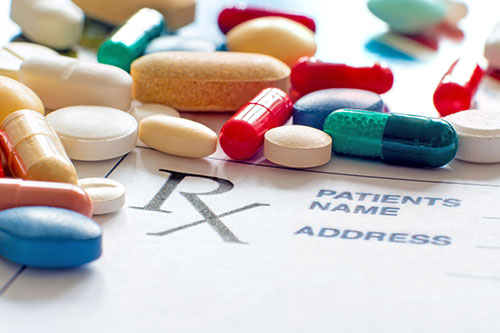 An array of prescription drugs