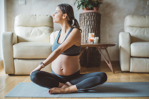 Pregnant woman exercise yoga