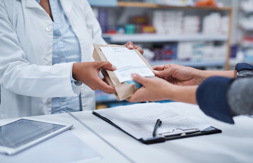 A woman at the pharmacy