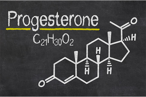 Diagram of the chemical composition of the hormone progesterone