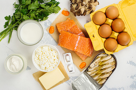 foods that contain vitamin D include salmon, sardines, egg yolks and cod liver oil