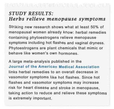 Study: herbs relieve menopause symptoms