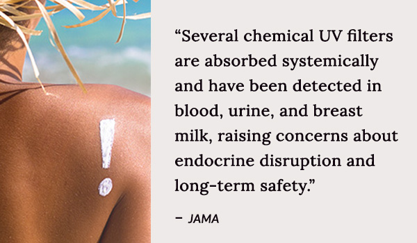 Several chemical UV filters are raising concerns about endocrine disruption and long-term safety