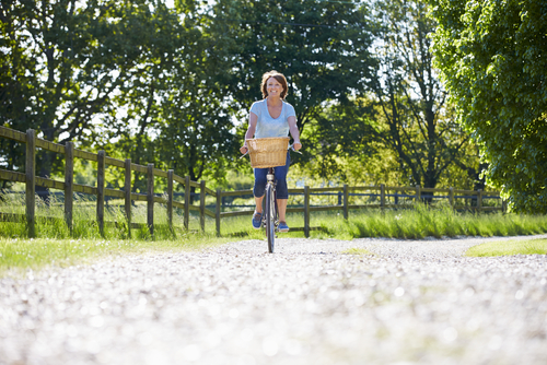 woman riding bike