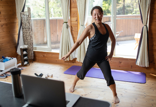 Woman engaging in exercises for her bone health. 