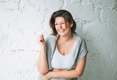 woman happy about set point weight