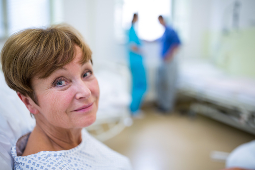 A woman recovering from surgery